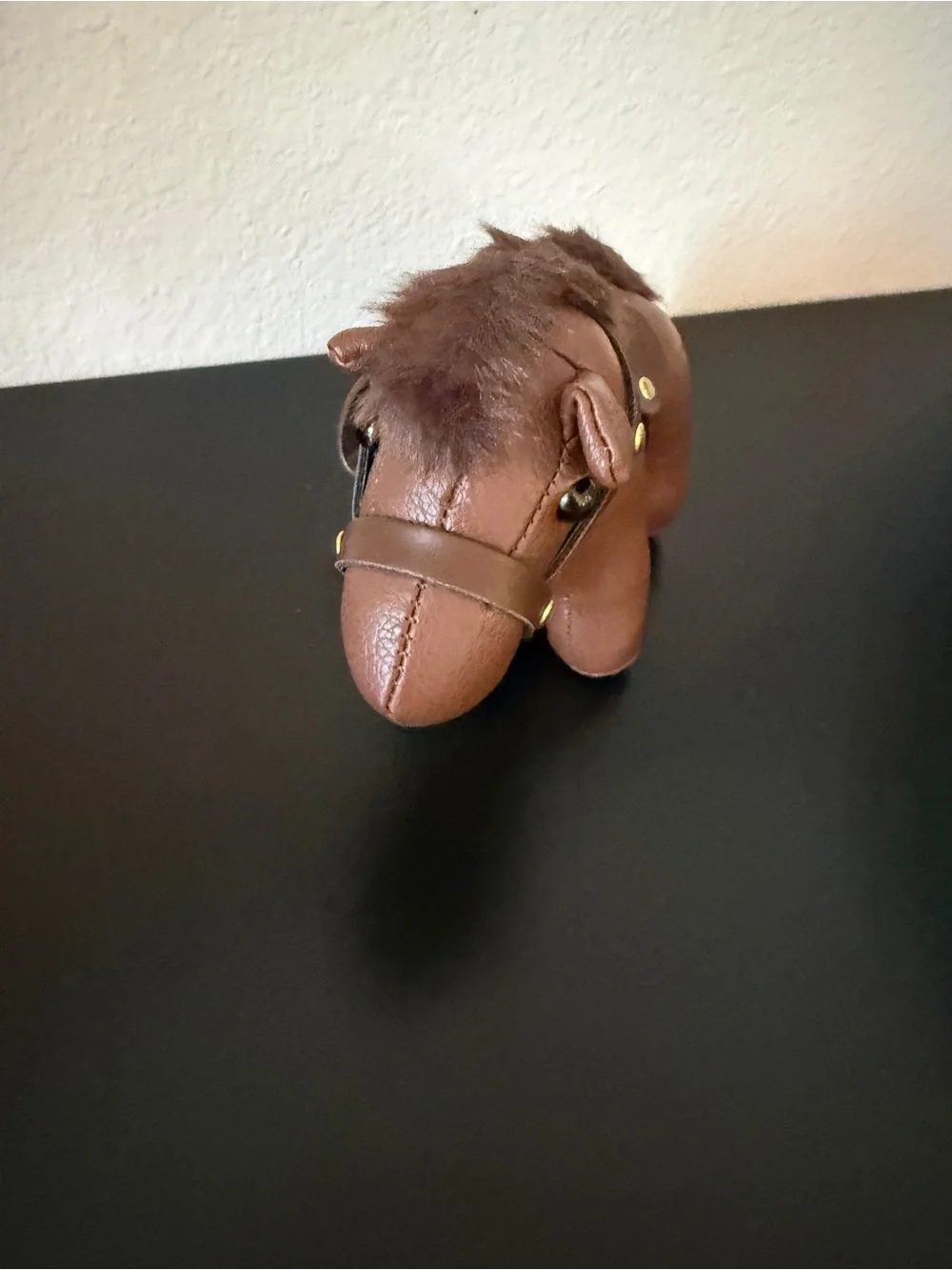 ✨ NWT Brown Faux Leather Mini Pony Bag Charm / Keychain ✨